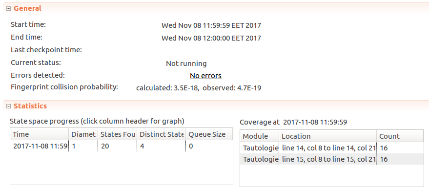 Successful TLC results for Tautologies